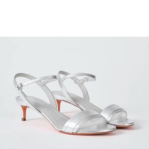 NEW SANTONI women's sirolo ankle strap sandals in silver